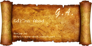 Güns Abod névjegykártya